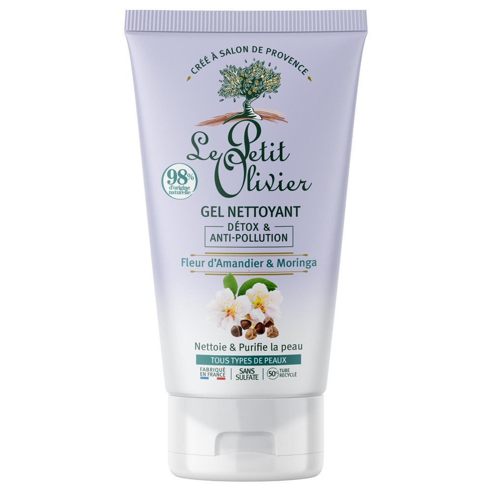 le petit olivier Gel Nettoyant Détox & Anti-Pollution Fleur d'Amandier & Moringa Gel Nettoyant - Tous Types de Peaux