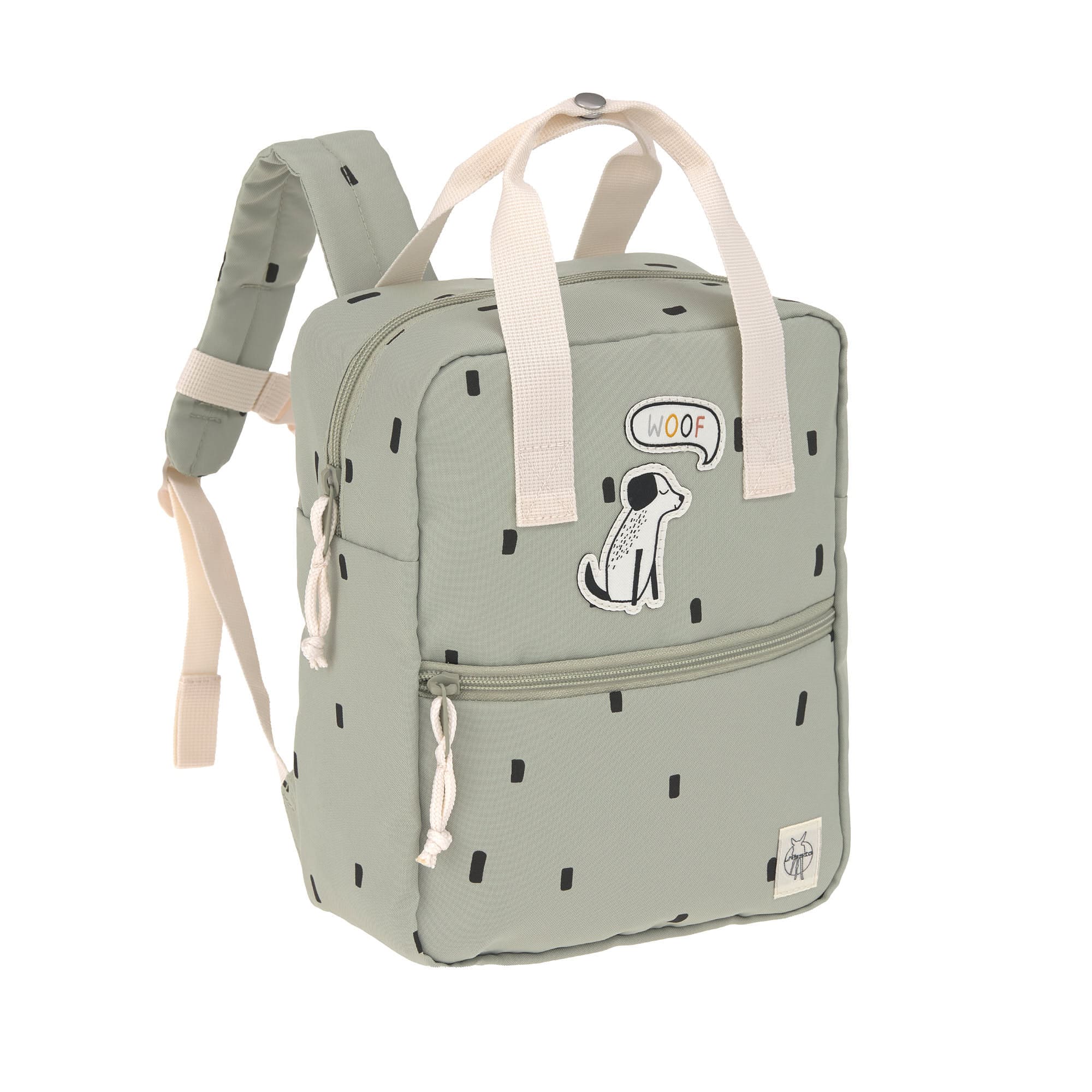Kindergartenrucksack Square - Happy Prints, Oliv