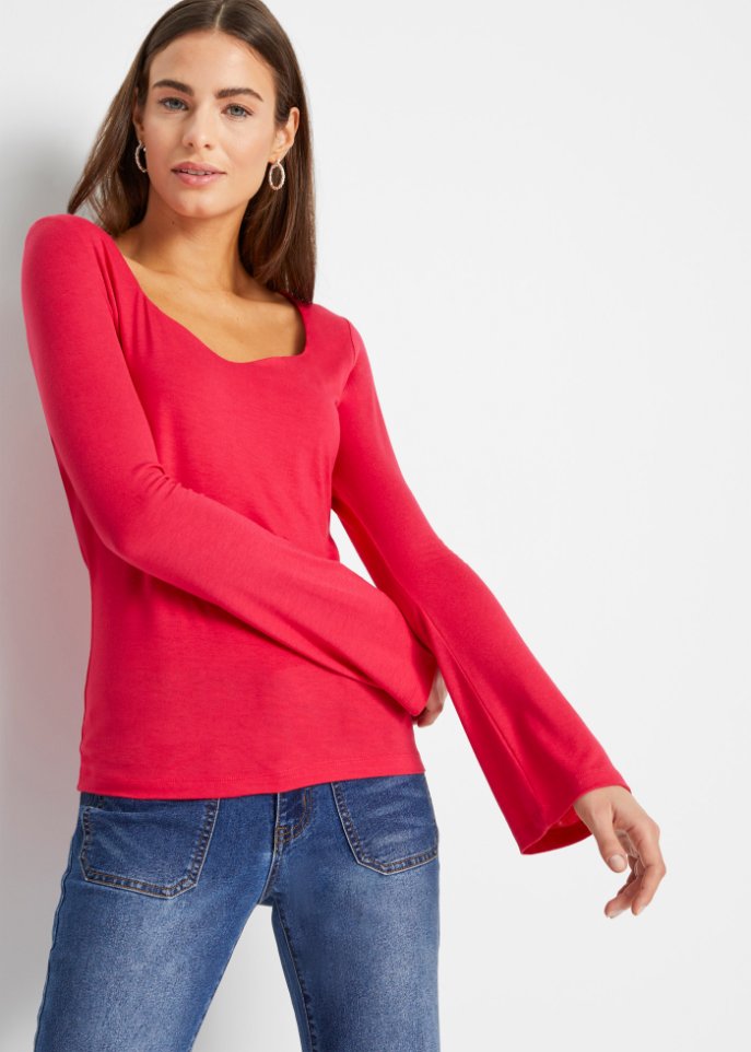 Langarmshirt mit Herz-Ausschnitt