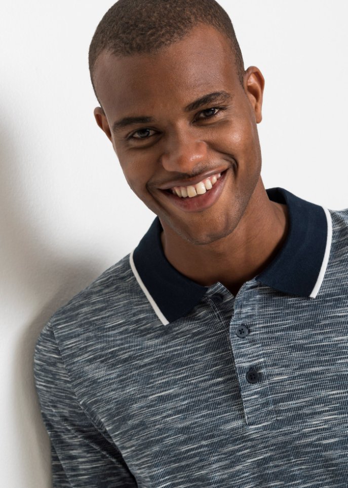 Langarmshirt mit Polokragen