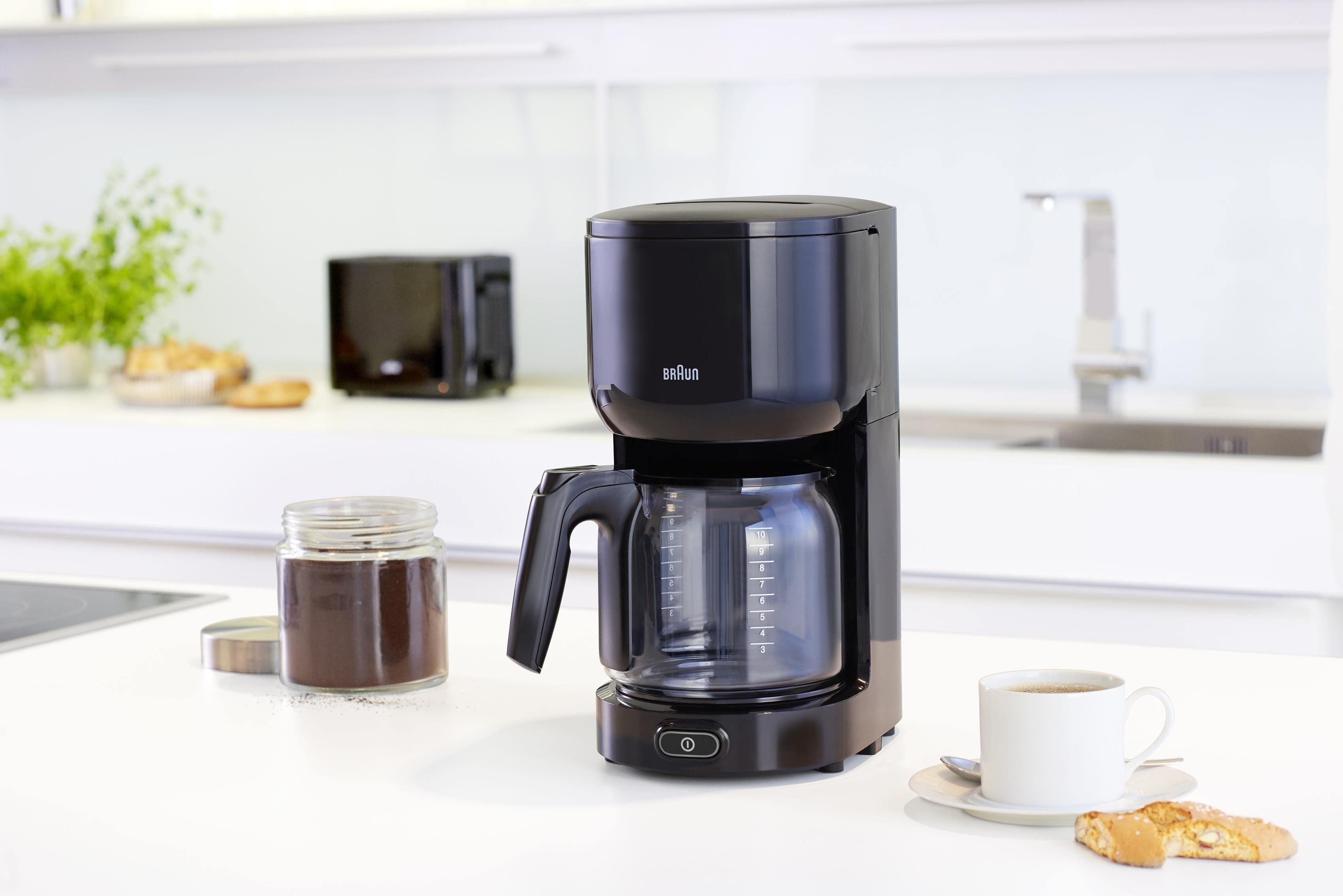 Braun Filterkaffeemaschine KF 3120 BK, Papierfilter 1x4