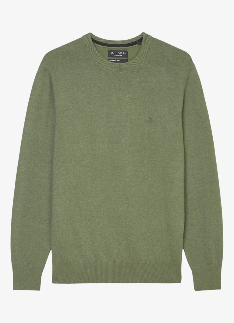 Marc O'Polo Fine-knit pullover in virgin wool blend with logo