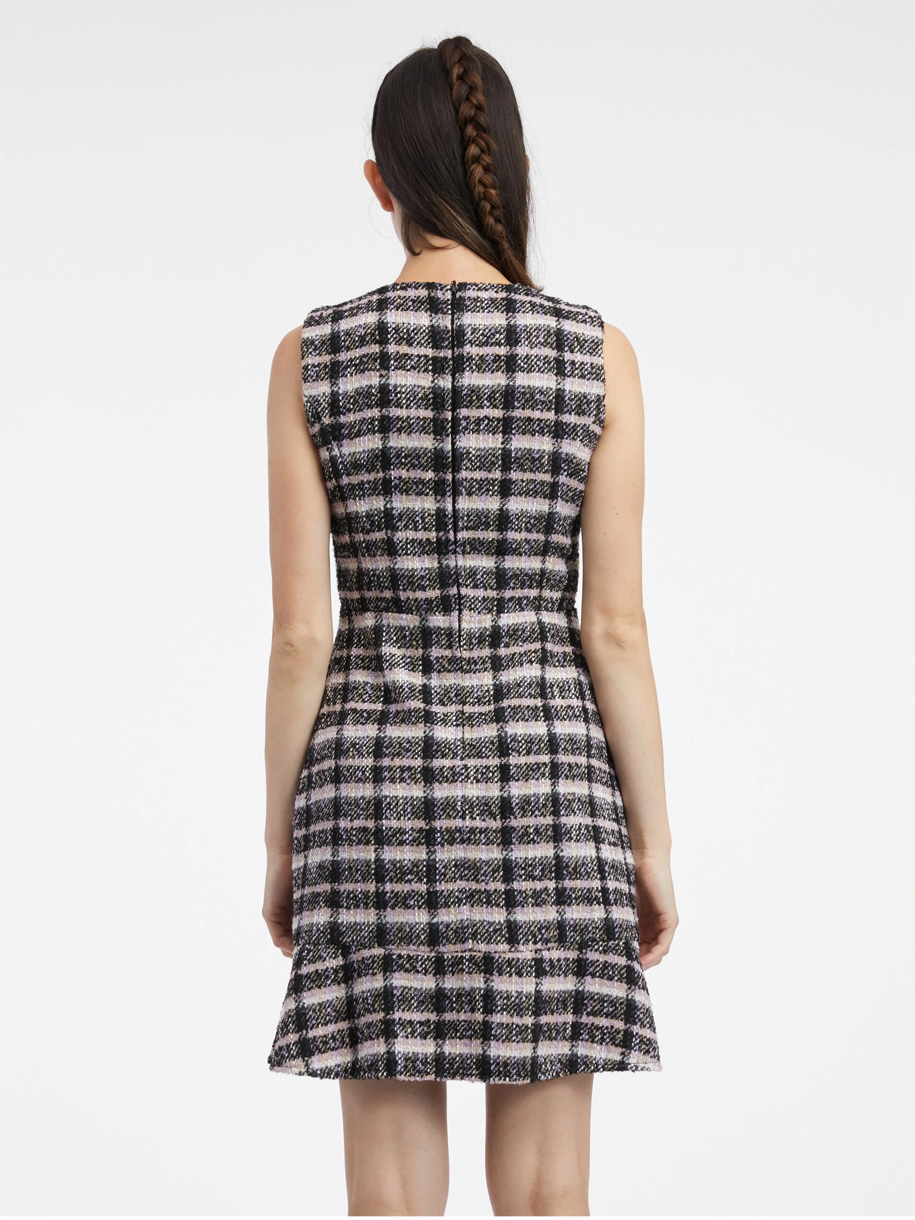 Rosa und schwarzes Tweed-Damenkleid ORSAY