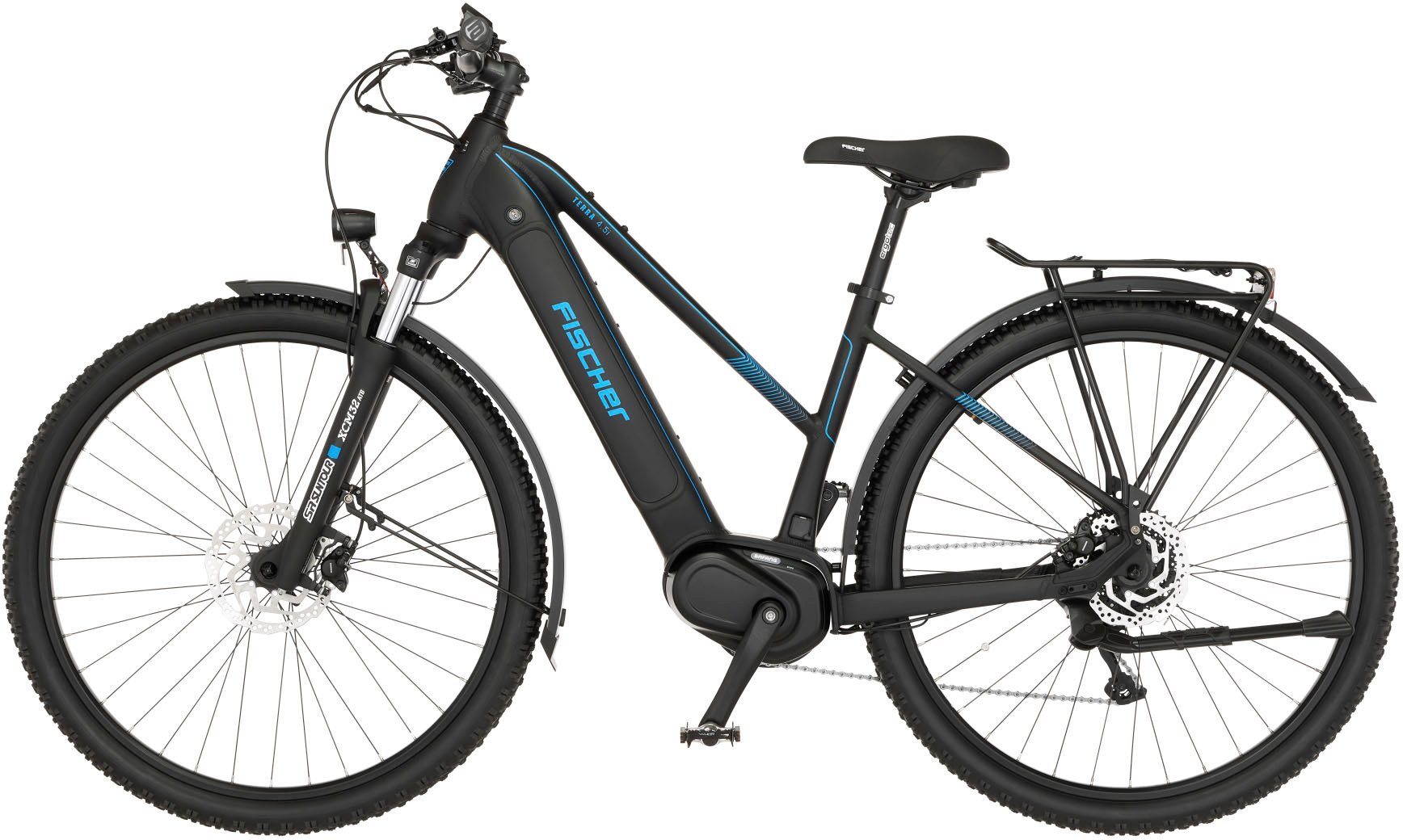 FISCHER Fahrrad E-Bike TERRA 4.5i 522, 10 Gang Shimano Deore Schaltwerk, Kettenschaltung, Mittelmotor, 522 Wh Akku, (mit Schloss)