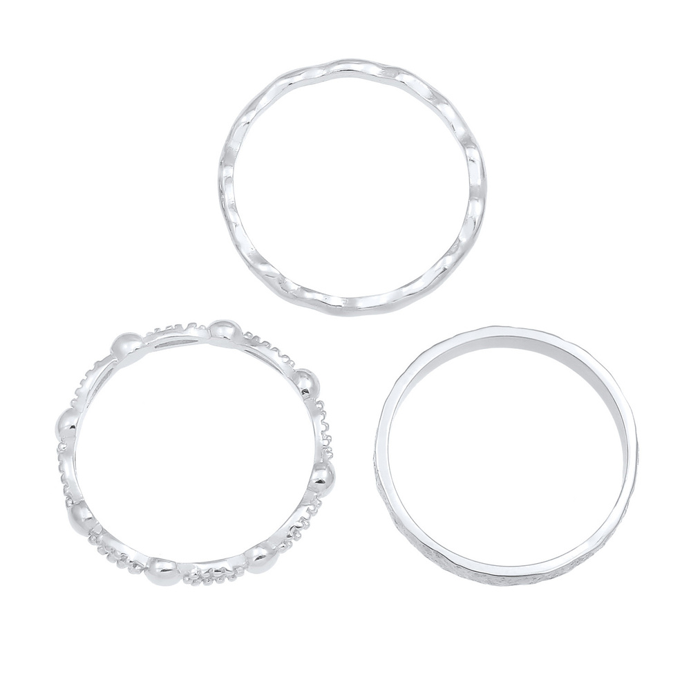 Elli Elli Bague Boule à vagues Bague pour dames en 925/1000 argent massif Bague