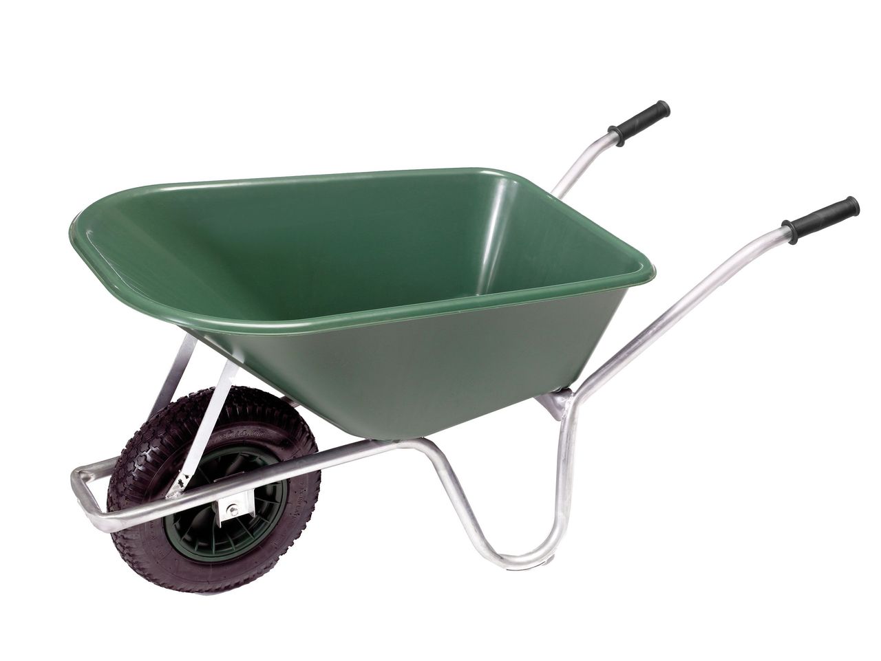 Profi-Bau-Technik ProBauTec Gartenschubkarre, 100 L, mit PP-Mulde, Muldenstützbügel und Kippbügel-