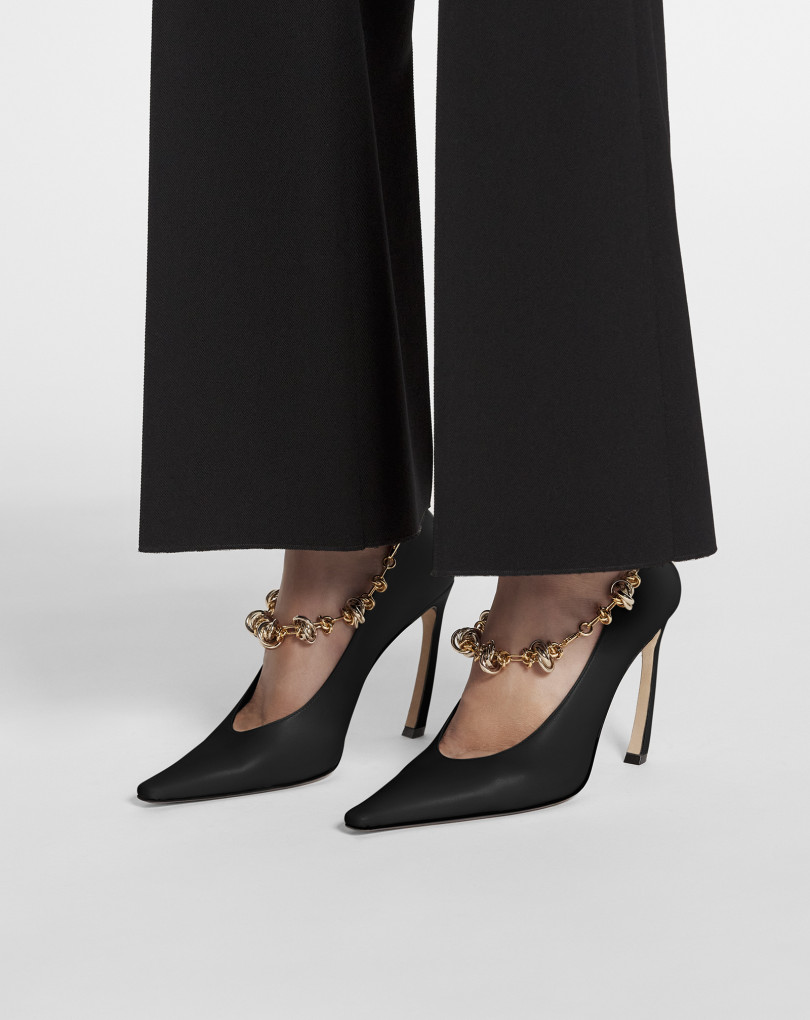 ESCARPINS SWING EN CUIR A CHAINE