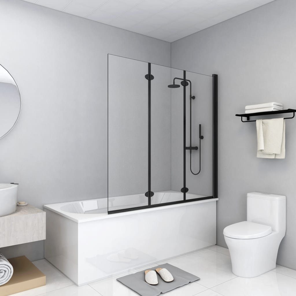 DOTMALL Badewannenfaltwand Duschkabine, ESG, (3 tlg), Spritzschutzwand für Badewanne, Glaswand