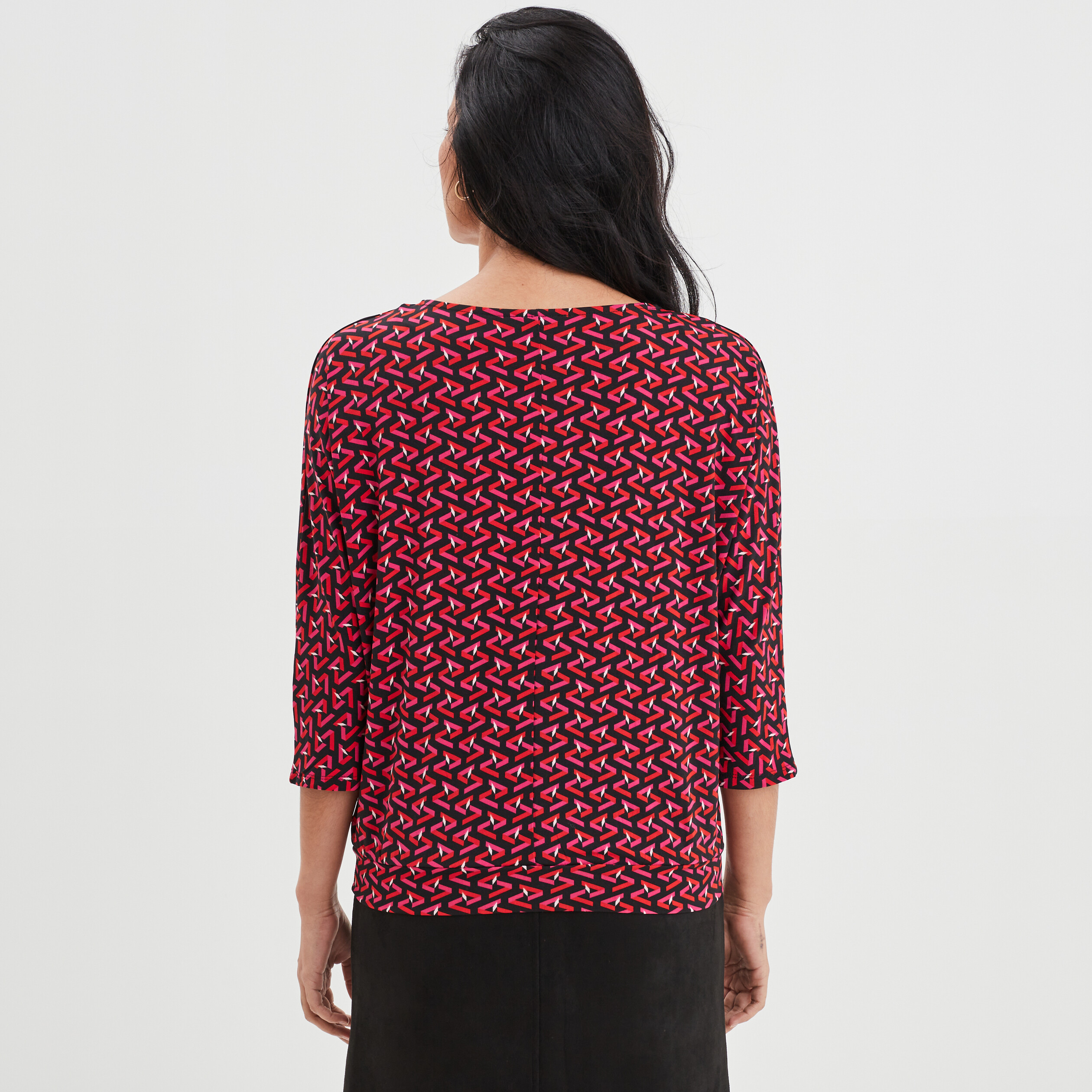 T-shirt manches 3 4 noir femme | La Halle