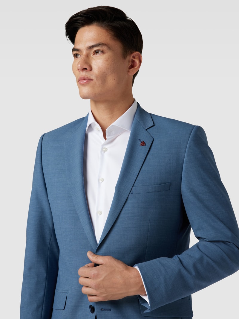 Slim Fit Anzug mit 2-Knopf-Sakko in bleu