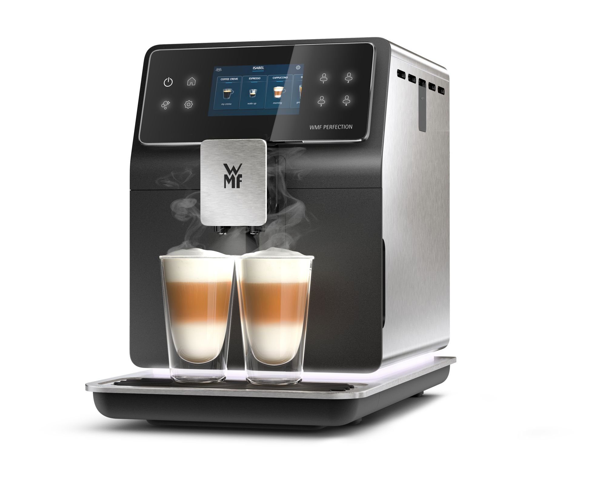 WMF Kaffeevollautomat Perfection 880L, 18 Getränkespezialitäten, Double Thermoblock, 1l Milchbehälter