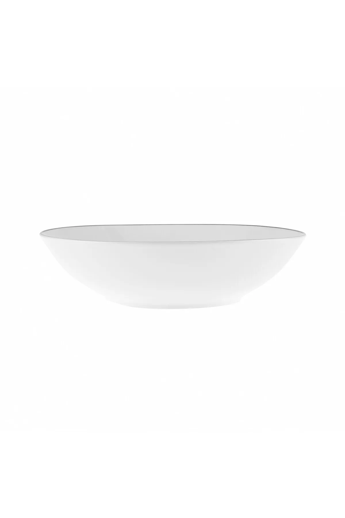 Karaca  Rowan 69tlg. 12 Personen New Bone Geschirr Platin, Linien auf Porzellan, New Bone Tafelservice