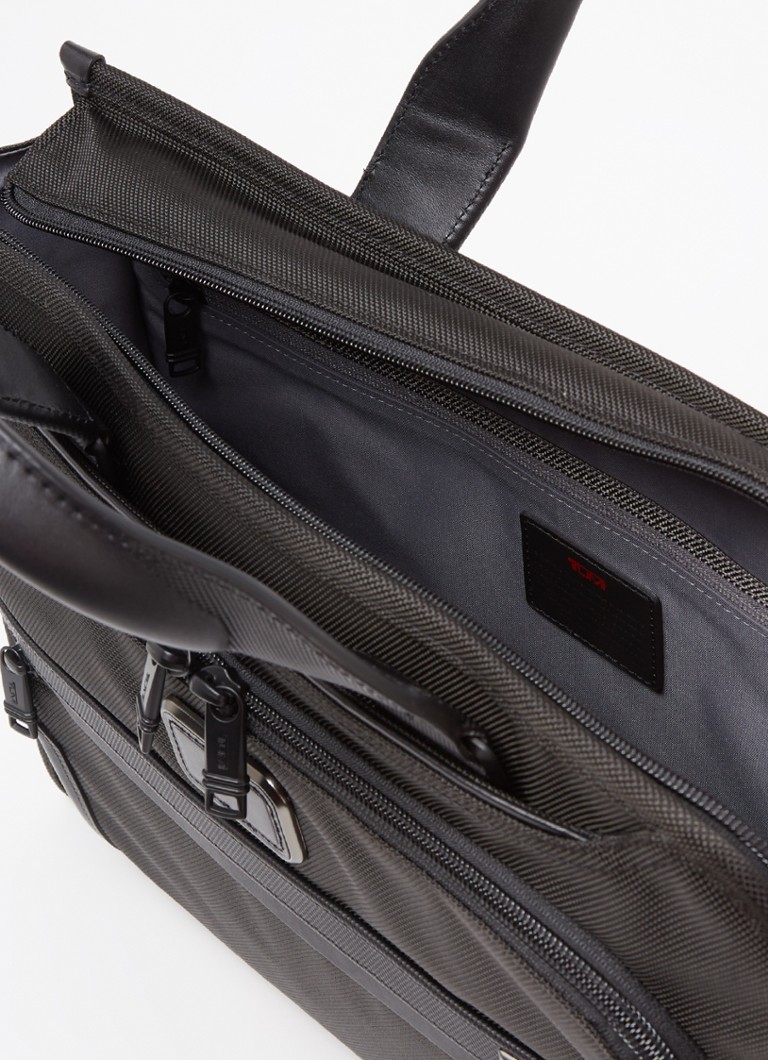 Tumi Alpha 3 biznesa soma ar ādas detaļām
