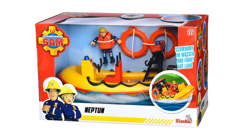 Simba 109252571 - Feuerwehrmann Sam - Neptun Boot mit Figur