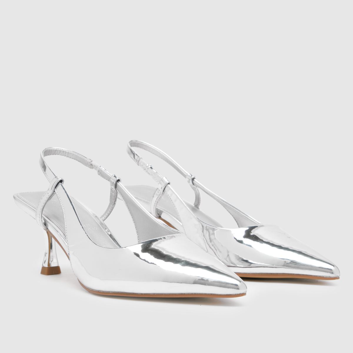 Schuh – Serena – Silverfärgade högklackade skor med slingback