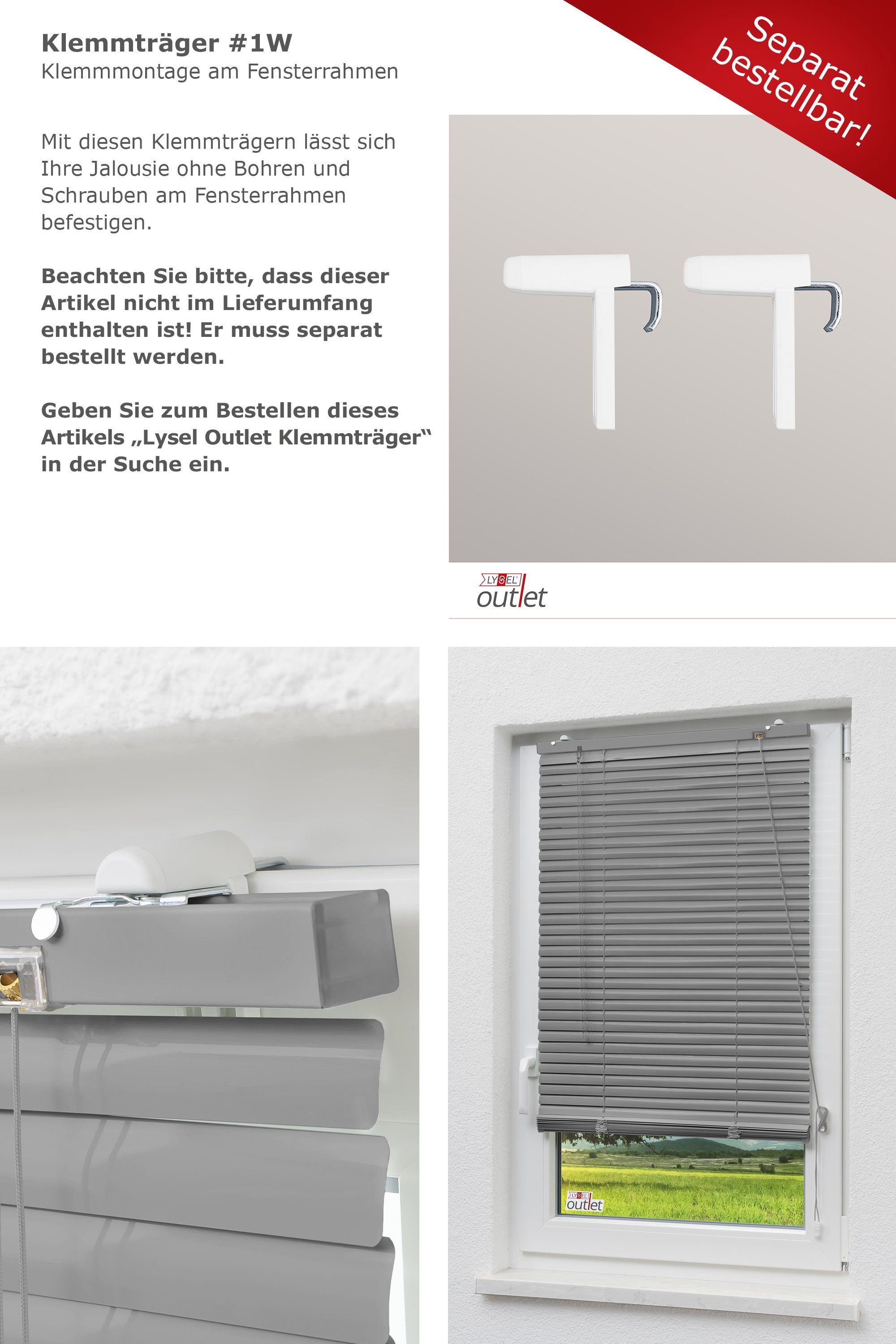 Jalousie alu 25mm, LYSEL®, HxB 130x40cm