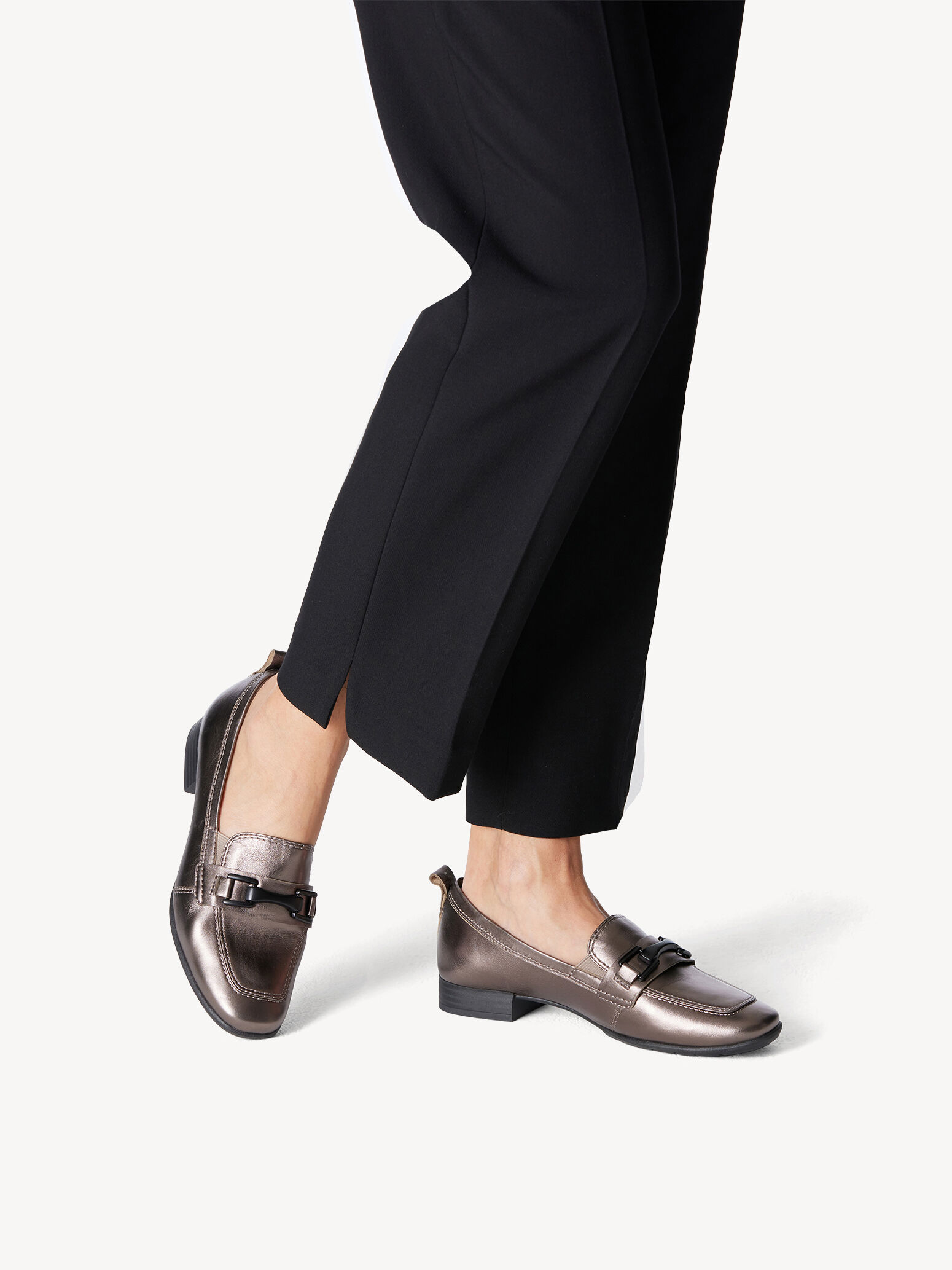 Slipper en cuir - métallique
