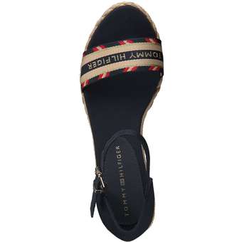 Tommy Hilfiger Corporate Webbing Low Wedge in blau