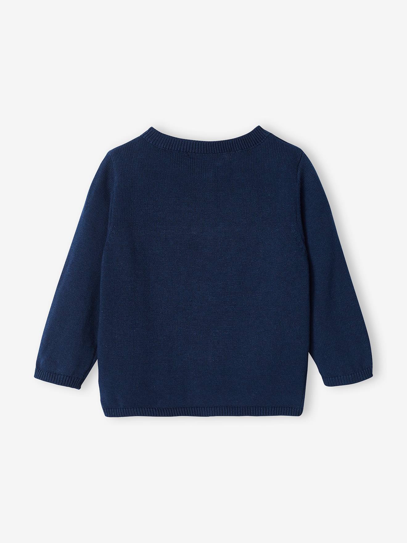 Gilet bébé fille badge cerise BASICS marine