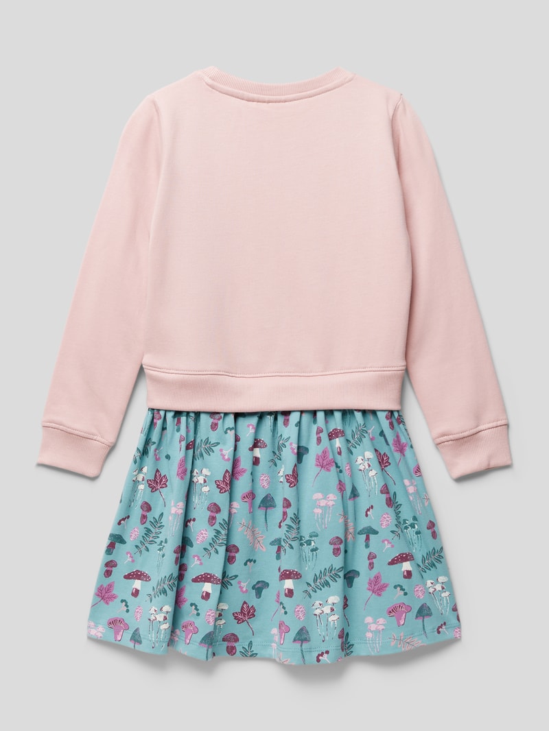 Knielanges Kleid mit Motiv-Print in altrosa