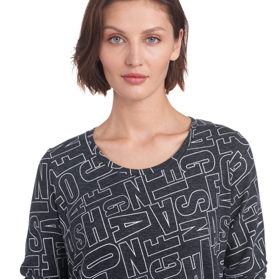 Damen Langarmshirt mit seitlichen Raffungen