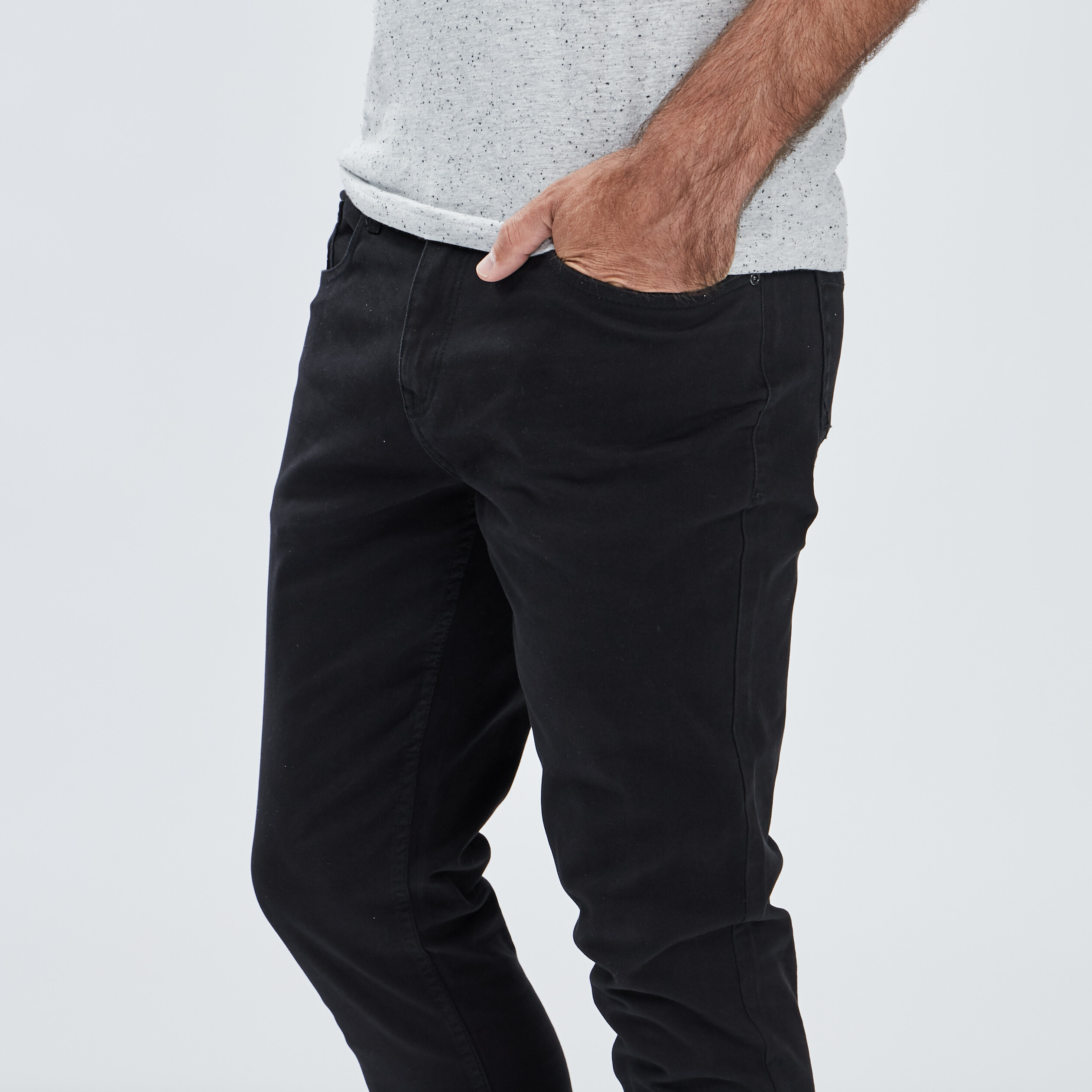 Pantalon droit en coton noir homme | La Halle