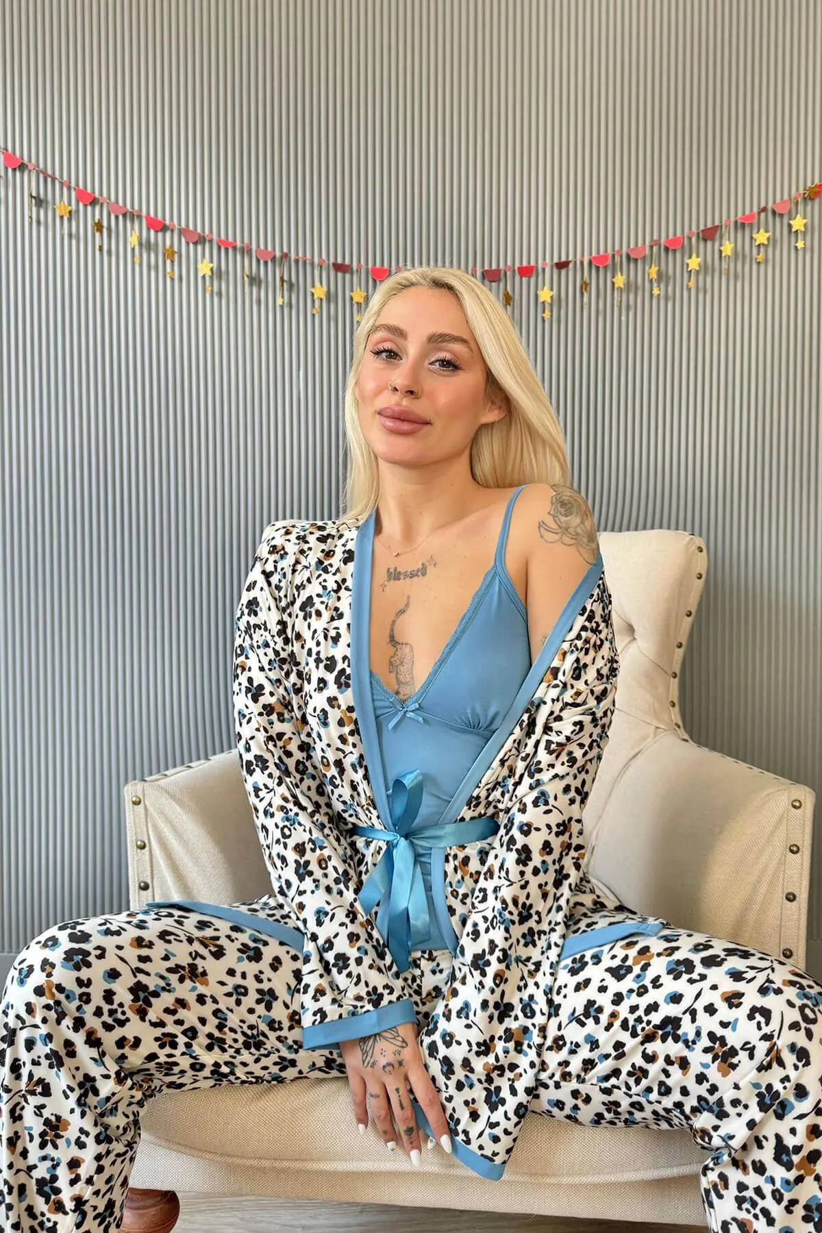 Pijamaevi  Pyjama set - Blau - Print