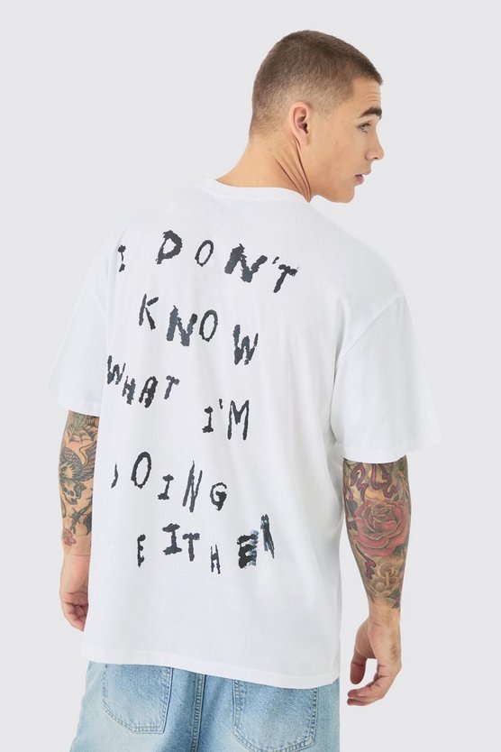 Oversize T-Shirt mit Text-Print