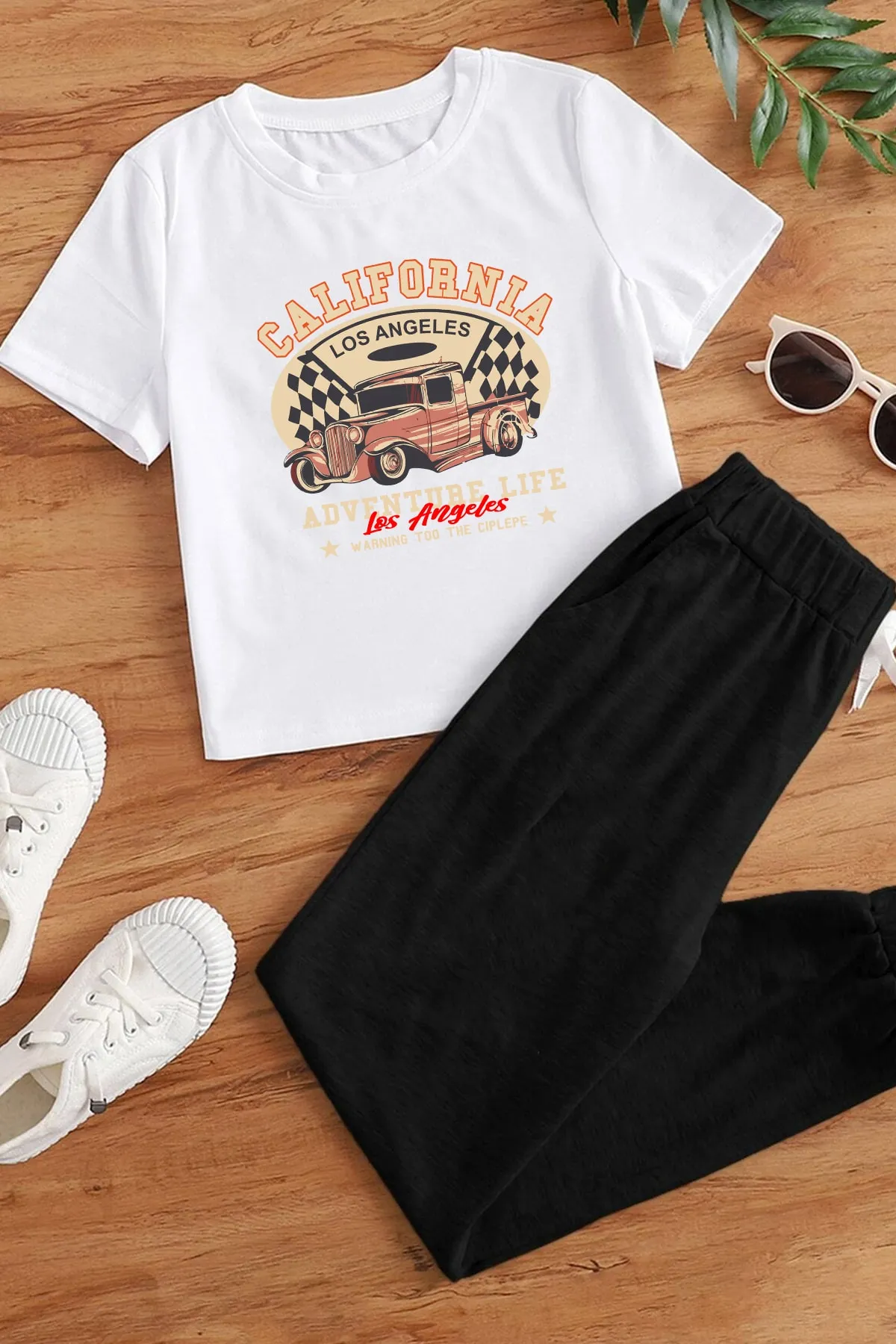 uyguntarz  California Bottom – Top-Trainingsanzug-Set für Kinder