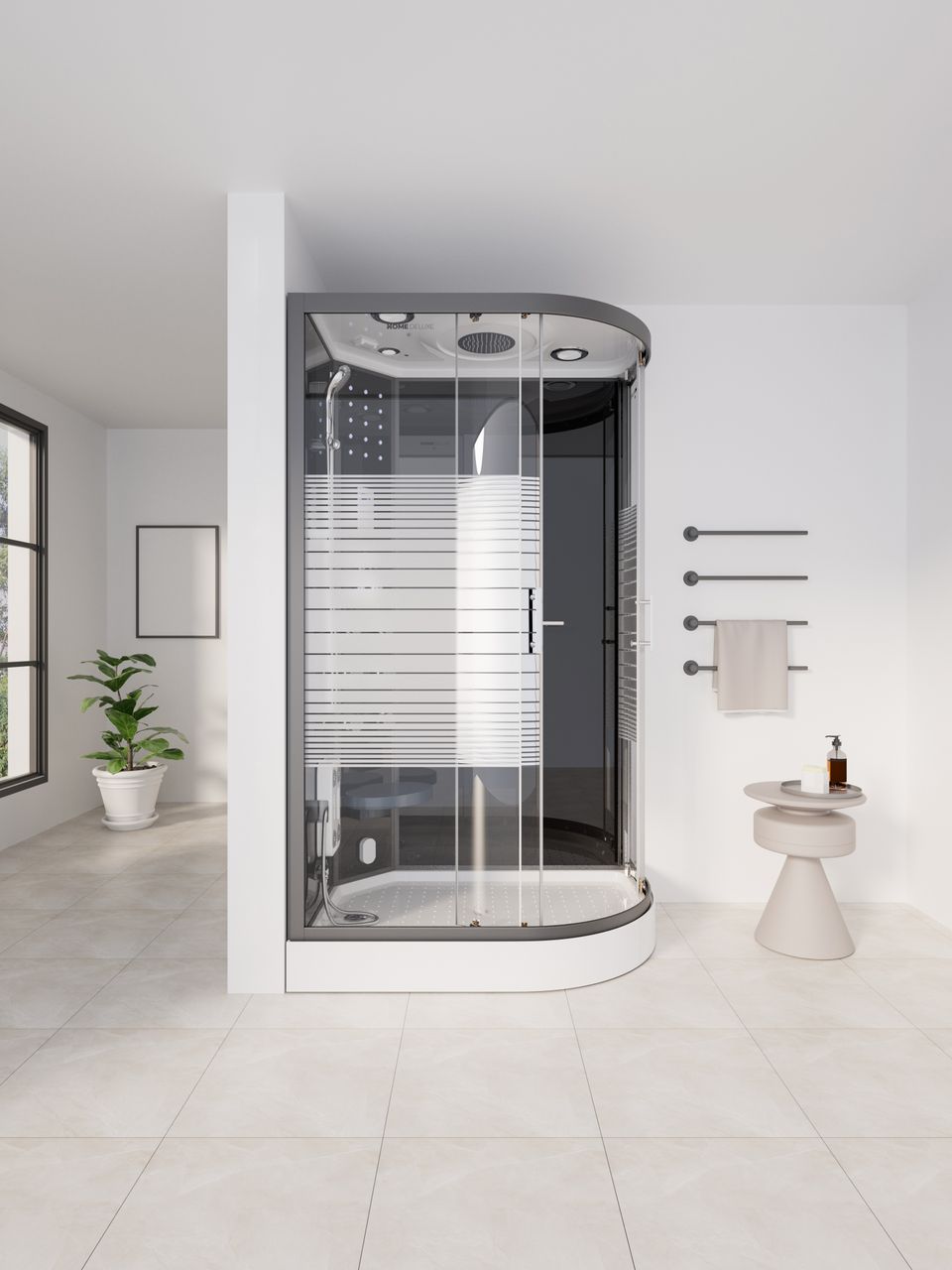 Home Deluxe Dampfdusche BLACK PEARL - 120 x 80 cm Rechts