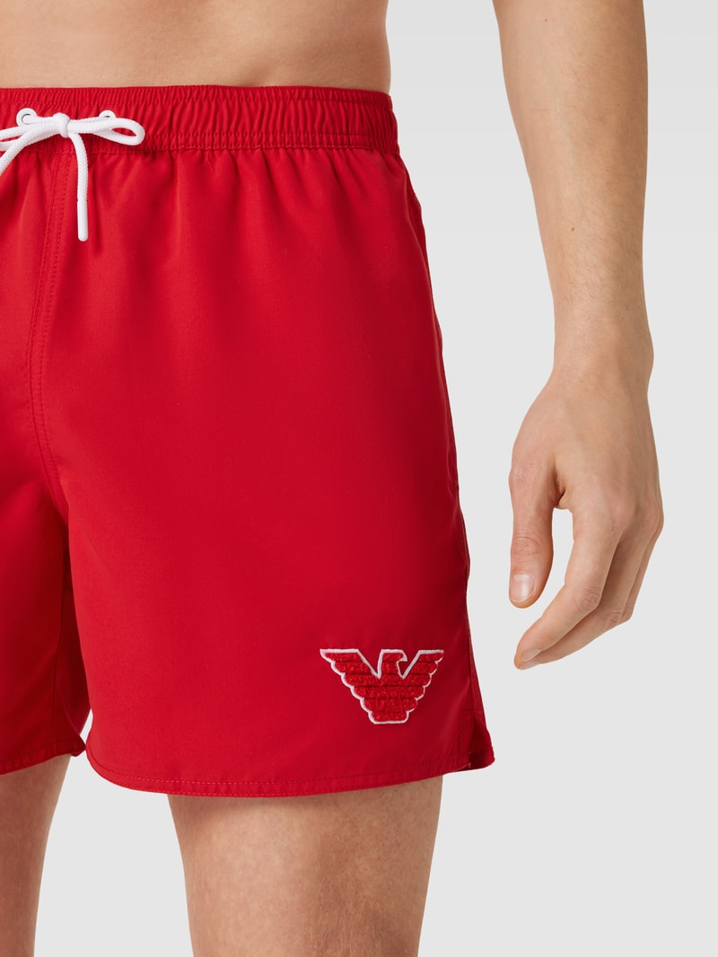 Badehose mit Label-Patch Modell 'SPONGE EAGLE' in rot