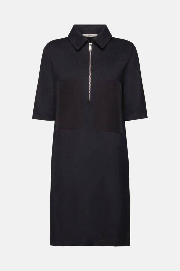 Jersey-Polokleid mit Reißverschluss