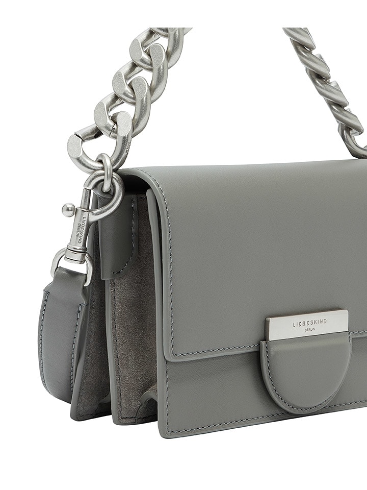 LIEBESKIND BERLIN Leder-Umhängetasche in Grau - (B)24,5 x (H)12,5 x (T)17 cm günstig kaufen onesize
