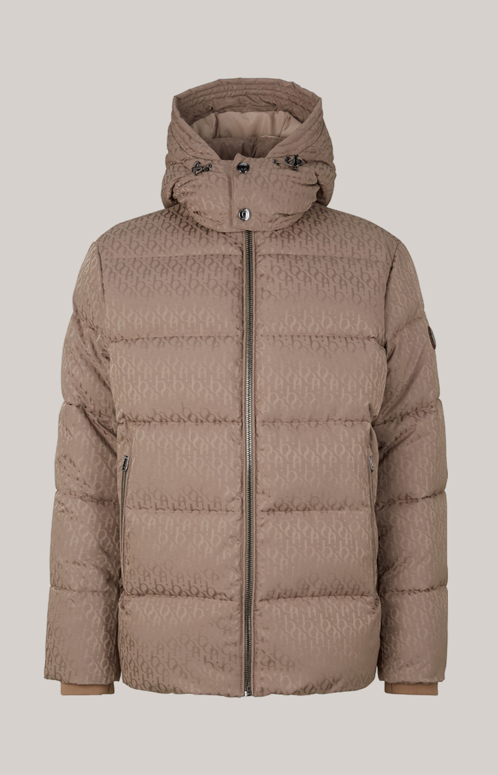 Logo-Steppjacke Vastos in Hellbraun gemustert