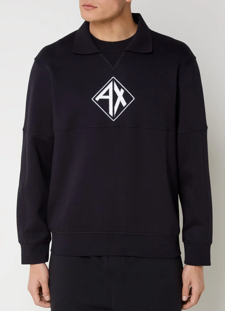 Armani Exchange Sweater with collar and logo print