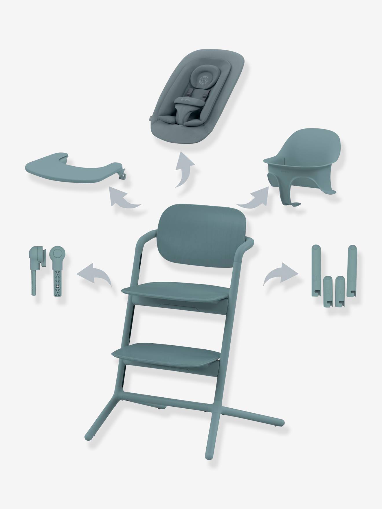 Chaise haute évolutive avec transat Cybex Lemo 2 sand white
