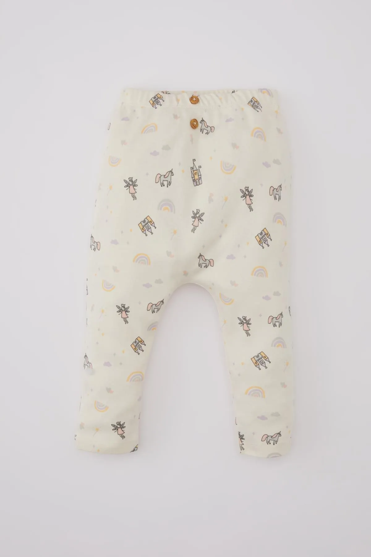 DeFacto  Langarm-T-Shirt-Leggings mit Einhorn-Aufdruck für Babys, 2er-Set