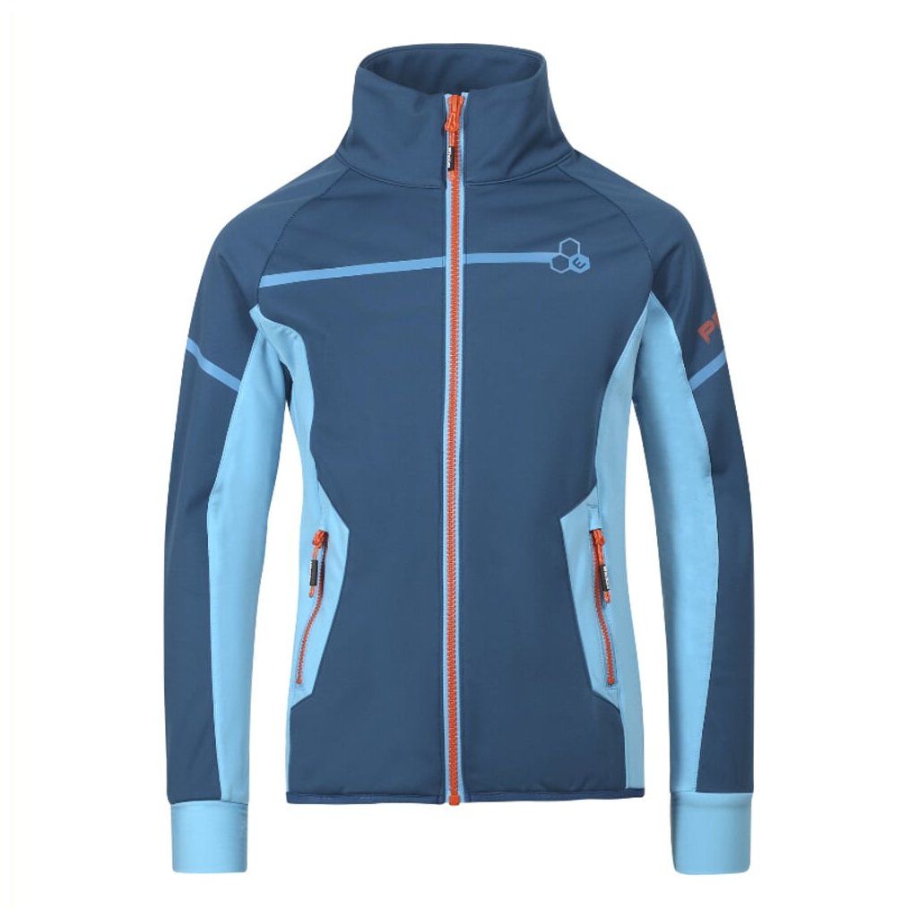 Progress Coolio JKT Kinder-Softshell-Jacke Petrolblau/Hellblau