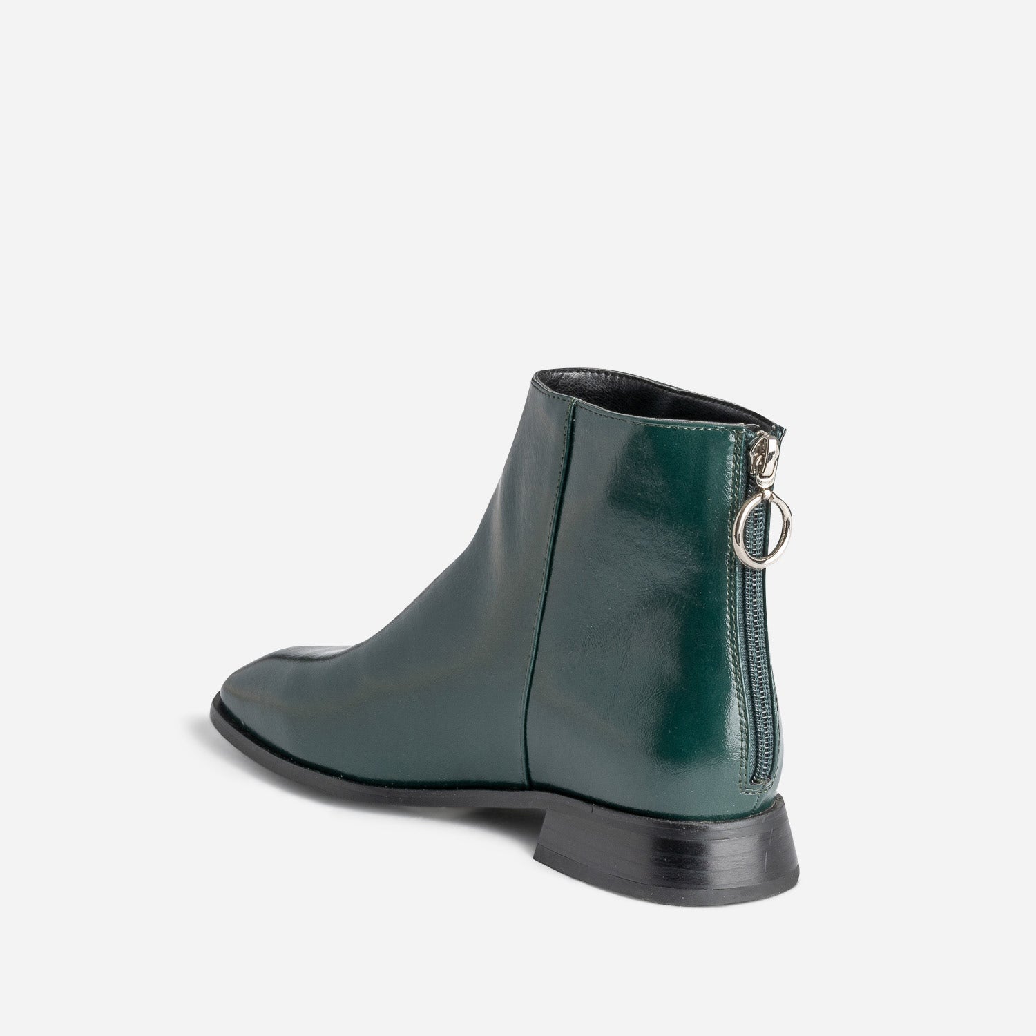 Boots vert glacé avec zip arrière