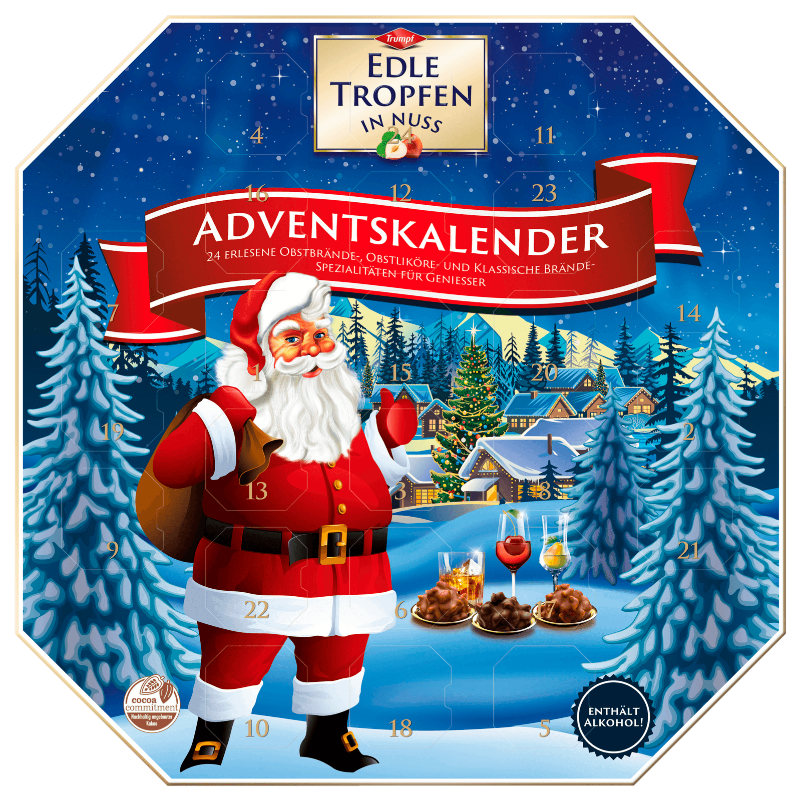 Trumpf Edle Tropfen in Nuss Adventskalender 300g