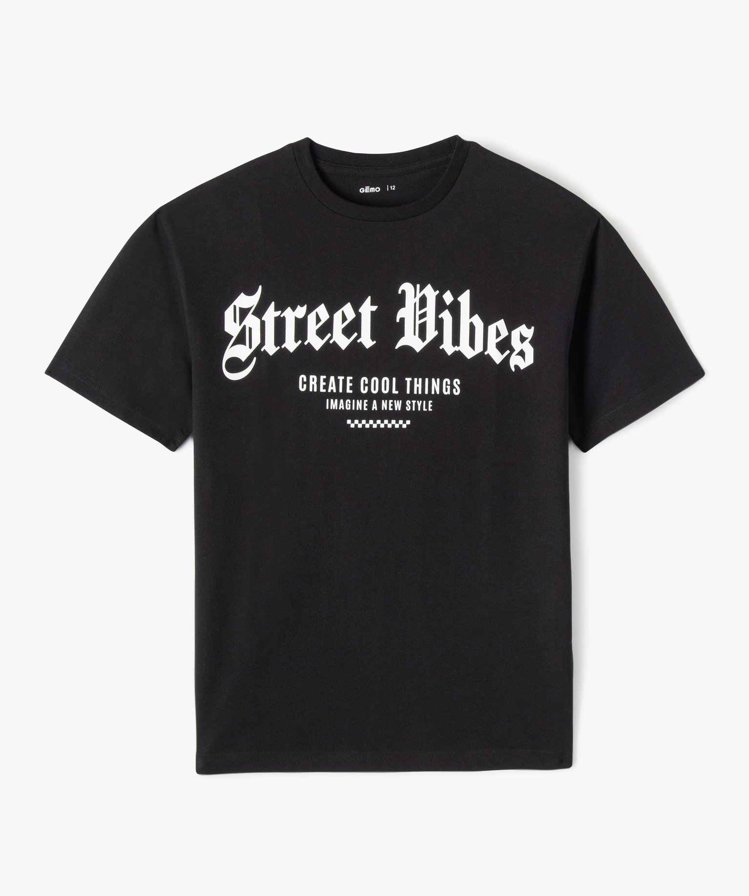 Tee-shirt à manches courtes avec inscription streetwear gar... noir | GEMO