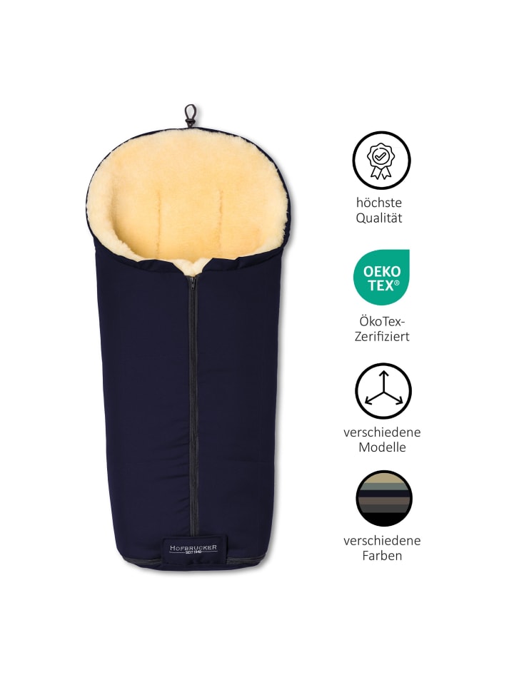 Hofbrucker Lammfell-Fußsack Iglu für Kinderwagen und Buggy in Navy Blue günstig kaufen onesize