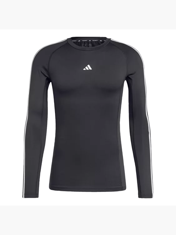 adidas TECHFIT Compression Training 3-Streifen Longsleeve