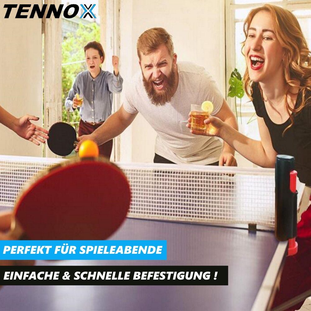MAVURA Tischtennisnetz TENNOX ausziehbares Tischtennis Netz für jeden Tisch, Indoor & Outdoor tragbar Ping Pong Netzgarnitur