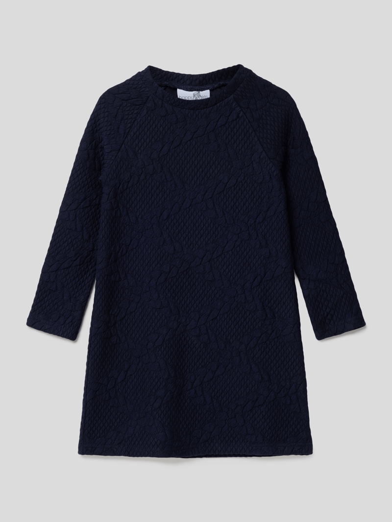 Sweatkleid mit Strukturmuster in marineblau