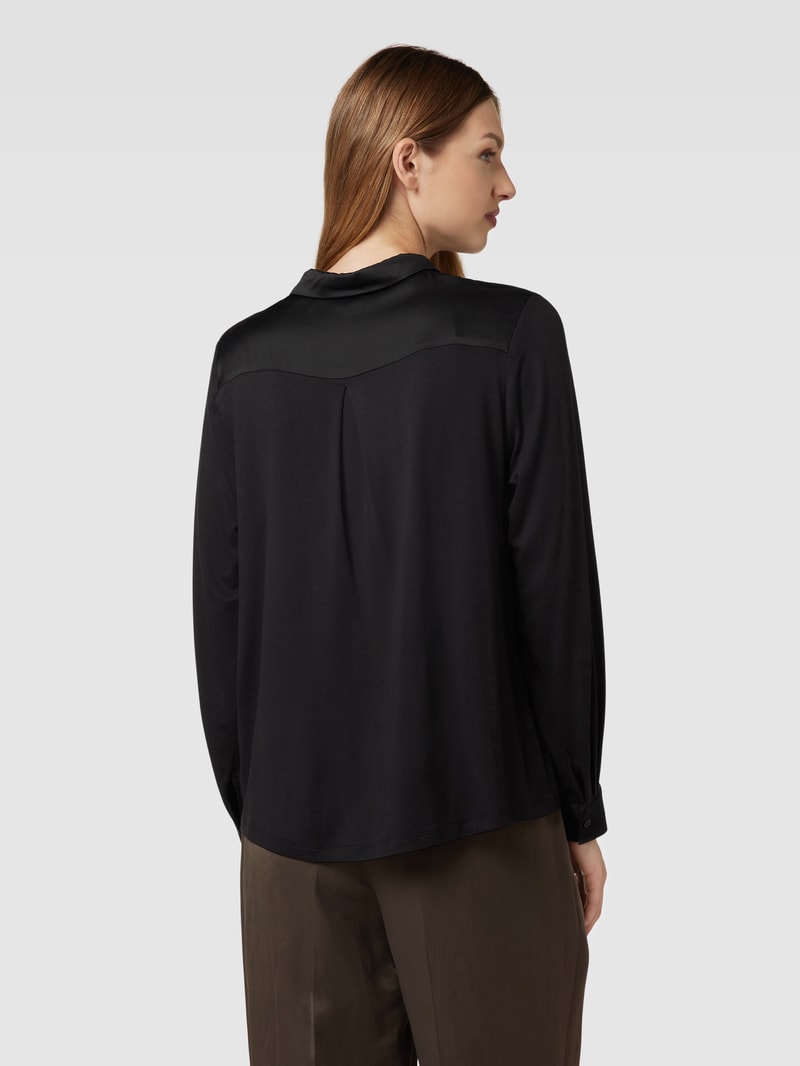 Hemdbluse aus Viskose in schwarz