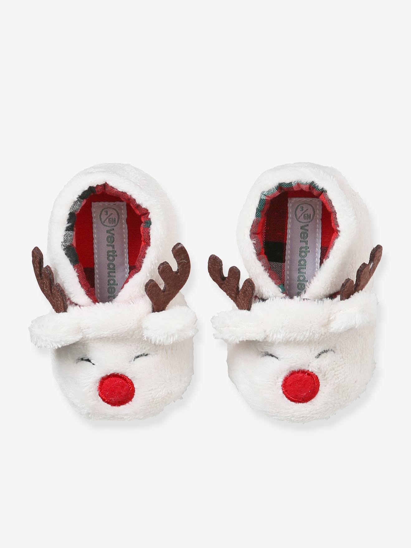 Chaussons de parc fourrés bébé écru