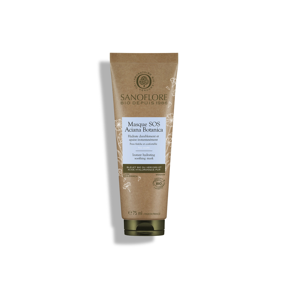 Sanoflore Aciana Botanica Masque hydratant apaisant certifié bio au bleuet bio et l'aloe vera bio