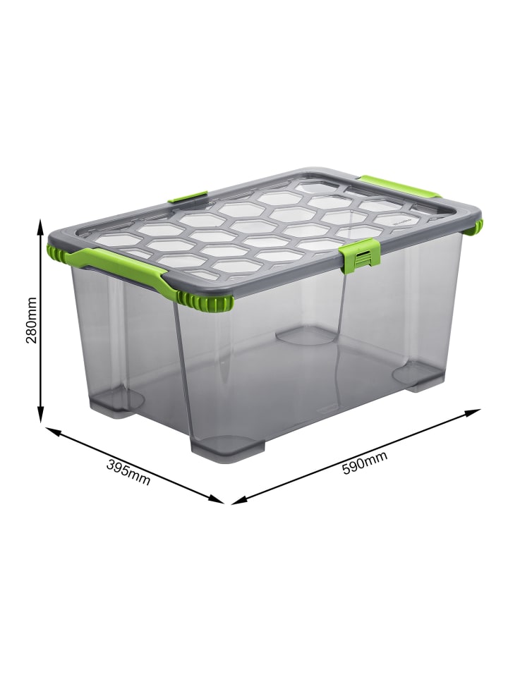Rotho 3er Set Lagerbox 44lEVO TOTAL PROTECTION  in Anthrazit tr. günstig kaufen onesize