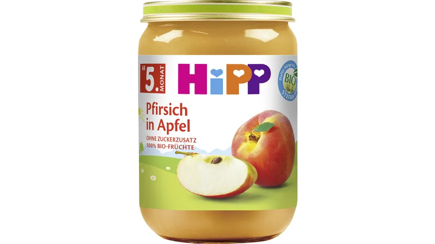 HiPP Bio Früchte Pfirsich in Apfel